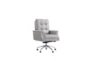 Arthur Grey Leather Rolling Office Desk Chair - Detail