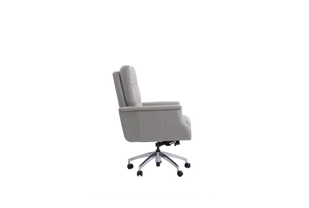 Arthur Grey Leather Rolling Office Desk Chair