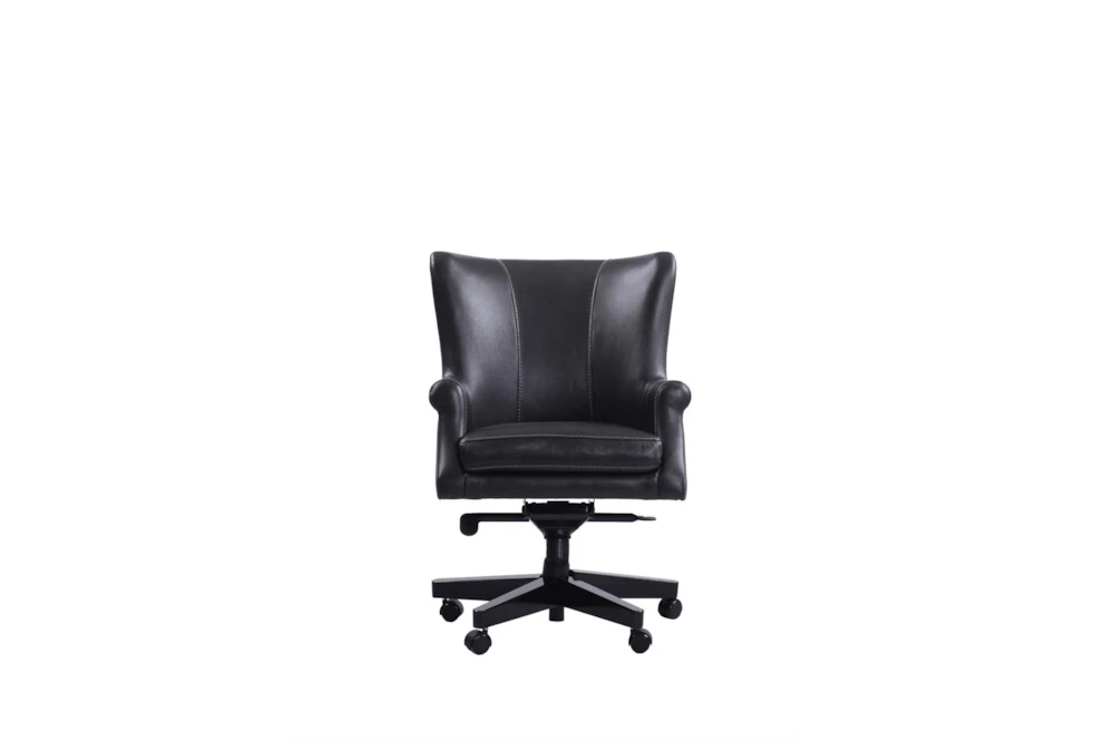 Beau Black Leather Rolling Office Desk Chair