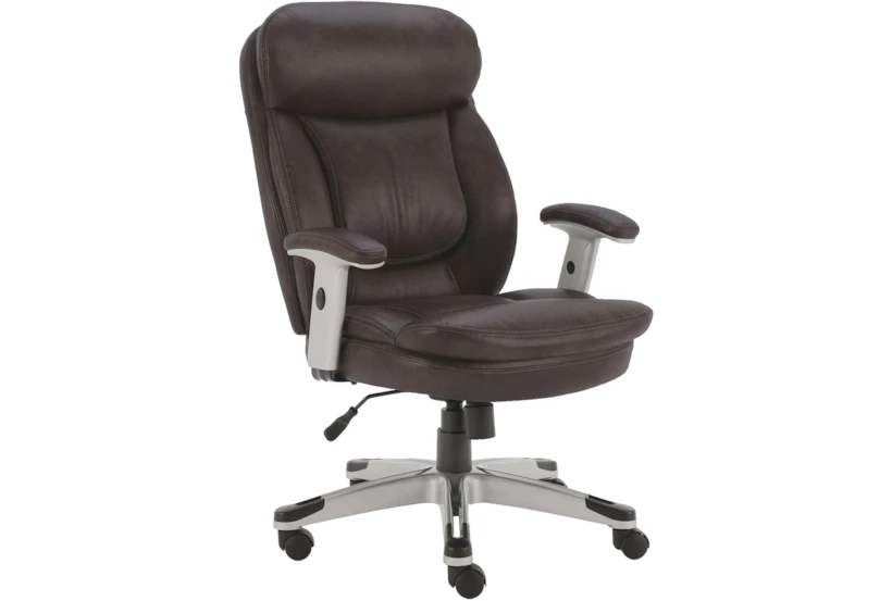 Gregor Brown Fabric Rolling Office Desk Chair - 360