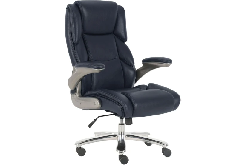 Homer Blue Fabric Rolling Office Desk Chair - 360