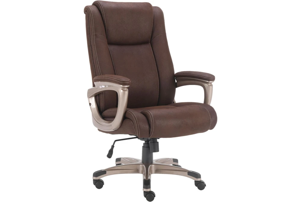 Maurice Brown Fabric Rolling Office Desk Chair