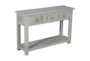 Hand Carved Whitewash 3 Drawer Console - Signature