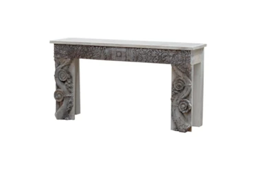 Carved Whitewash Console