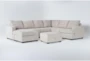 Bonaterra Sand 127" 2 Piece Sectional with Left Arm Facing Sofa Chaise & Storage Ottoman - Signature