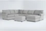 Hampstead Dove 140" 2 Piece Sectional with Right Arm Facing Sofa Chaise & Storage Ottoman - Signature