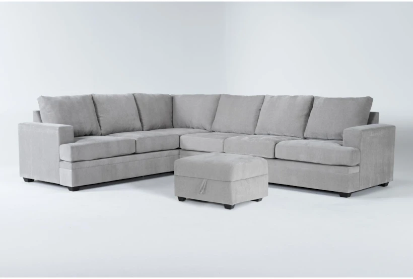 Bonaterra Dove 2 Piece Sectional With Right Arm Facing Sofa & Storage Ottoman - 360