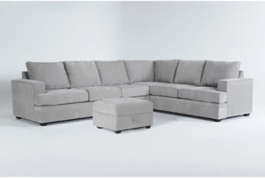 Bonaterra Dove 2 Piece Sectional With Left Arm Facing Sofa & Storage Ottoman
