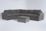 Bonaterra Charcoal 127" 2 Piece Sectional With Right Arm Facing Sofa & Storage Ottoman - Signature