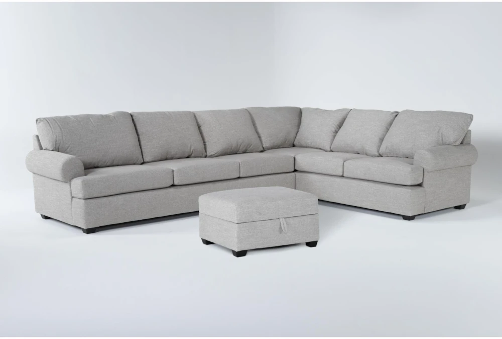 Hampstead Dove 2 Piece Sectional With Left Arm Facing Sofa & Storage Ottoman