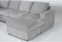 Bonaterra Dove 127" 2 Piece Sectional With Right Arm Facing Sofa Chaise & Storage Ottoman - Detail