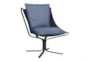 Leather Sling + Metal Base Accent Chair - Signature