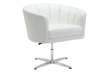 Willow Faux Leather White Swivel Office Chair