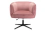 Elie Velvet Blush Pink Swivel Office Desk Chair No Wheels - Detail