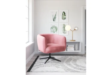 Elie Velvet Blush Pink Swivel Office Chair