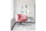 Elie Velvet Blush Pink Swivel Office Desk Chair No Wheels - Room