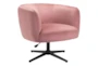 Elie Velvet Blush Pink Swivel Office Desk Chair No Wheels - Signature