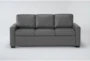 Mackenzie Charcoal Leather 80" Queen Plus Sofa Sleeper - Signature