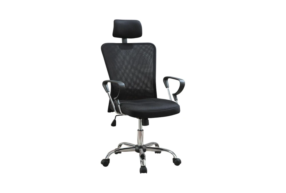 Sury Black + Chrome Mesh Back Office Chair