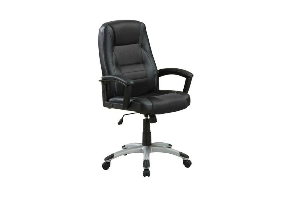 Tristan Black Faux Leather Adjustable Office Chair