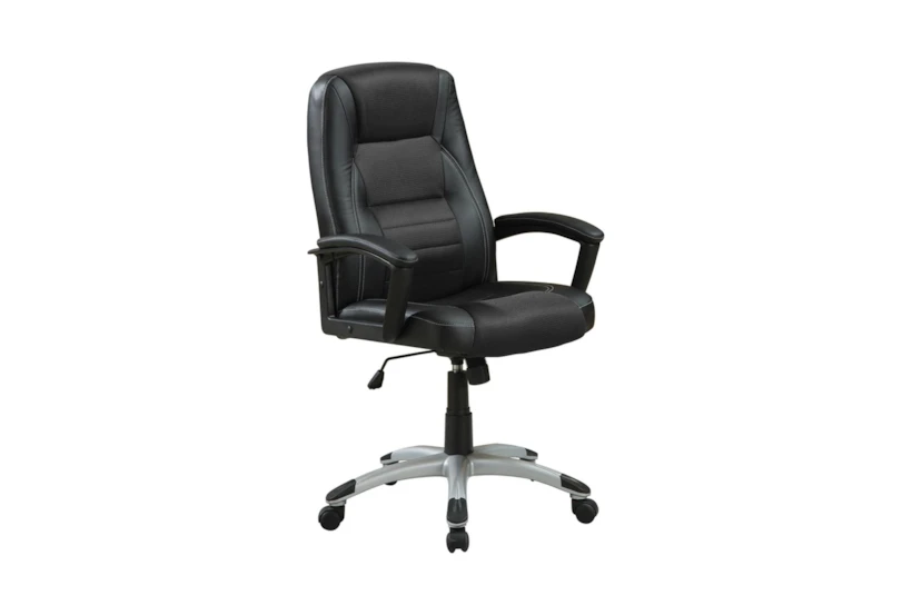 Tristan Black Faux Leather Adjustable Office Chair - 360