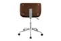 Ronnie Black Faux Leather + Wood Adjustable Rolling Office Desk Chair - Back