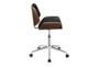 Ronnie Black Faux Leather + Wood Adjustable Rolling Office Desk Chair - Side