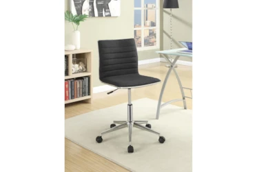 Ciji Black + Chrome Adjustable Office Chair