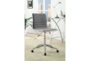 Lexie Grey + Chrome Adjustable Rolling Office Desk Chair - Room