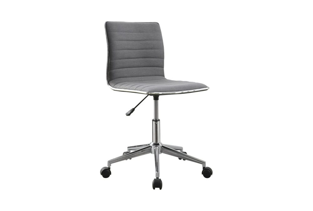 Lexie Grey + Chrome Adjustable Rolling Office Desk Chair