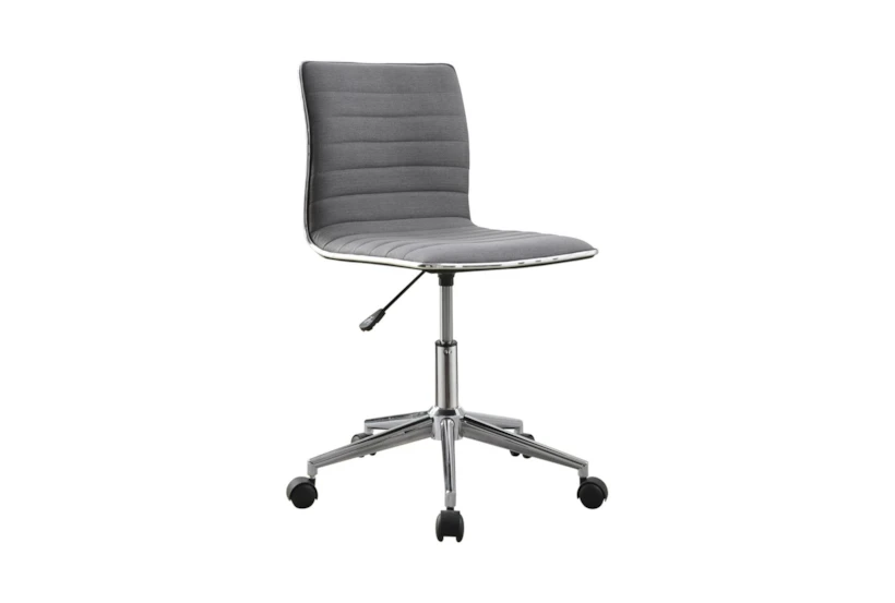 Lexie Grey + Chrome Adjustable Rolling Office Desk Chair - 360