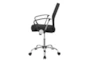 Milan Black + Chrome With Mesh Backrest Office Chair  - Side