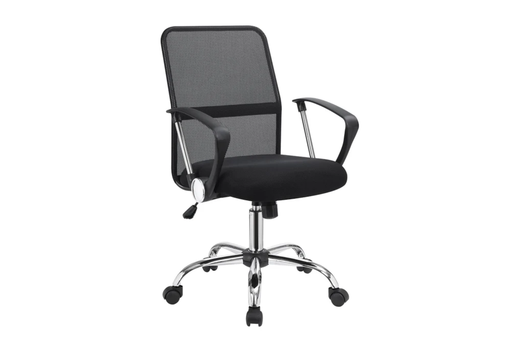 Milan Black + Chrome With Mesh Backrest Office Chair 