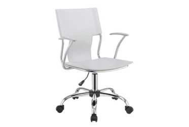 Jessie Whte + Chrome Adjustable Office Chair
