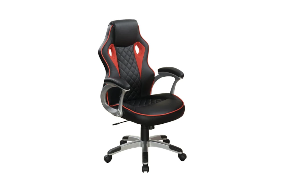 Luca Black + Red Rolling Office Gaming Desk Chair