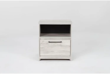Baylie White 1 Drawer Nightstand With USB
