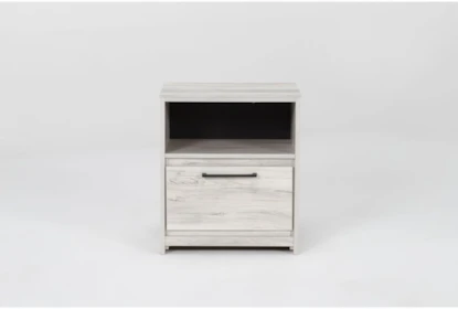 Baylie White 1 Drawer Nightstand With USB