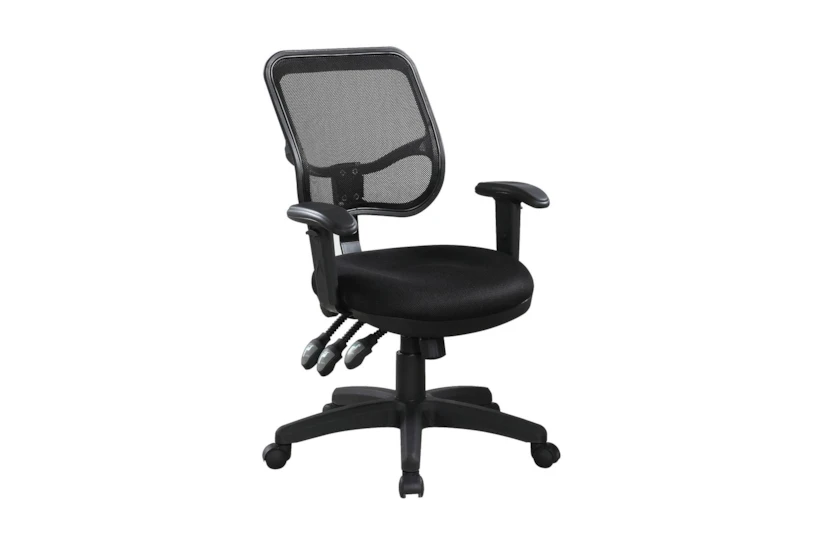 Odam Black Mesh Adjustable Rolling Office Desk Chair - 360