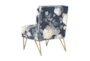 Gretta Floral Velvet Accent Chair - Back