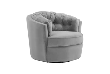 Zola Grey Velvet Swivel Chair