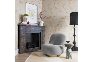Ardis Grey Velvet Swivel Chair