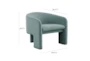 Ashtyn Sea Blue Velvet Accent Arm Chair - Front
