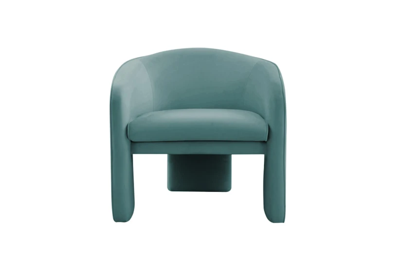 Ashtyn Sea Blue Velvet Accent Arm Chair - 360