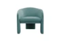 Ashtyn Sea Blue Velvet Accent Arm Chair - Signature