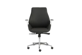 Amoroso Black Low Back Office Chair With Chrome Base