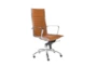 Sawtelle Cognac High Back Rolling Office Desk Chair - Detail