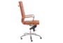 Glendon Cognac Faux Leather Pro High Back Rolling Office Desk Chair - Detail
