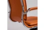 Glendon Cognac Faux Leather Pro High Back Rolling Office Desk Chair - Detail