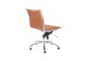 Sawtelle Faux Leather Cognac Low Back Armless Rolling Office Desk Chair - Detail