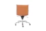 Sawtelle Faux Leather Cognac Low Back Armless Rolling Office Desk Chair - Detail